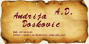 Andrija Dosković vizit kartica